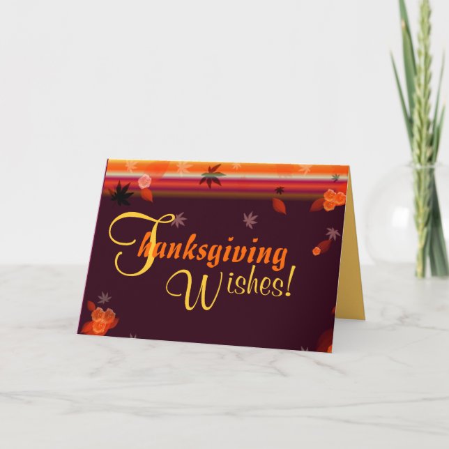 Cartão De Festividades Thanksgiving Wishes (Blank Inside) (Frente)
