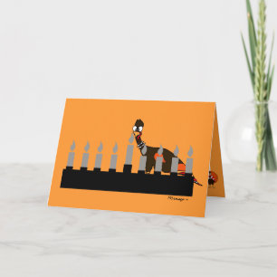Cartão De Festividades Thanksgivukkah Menorah Greeting Card