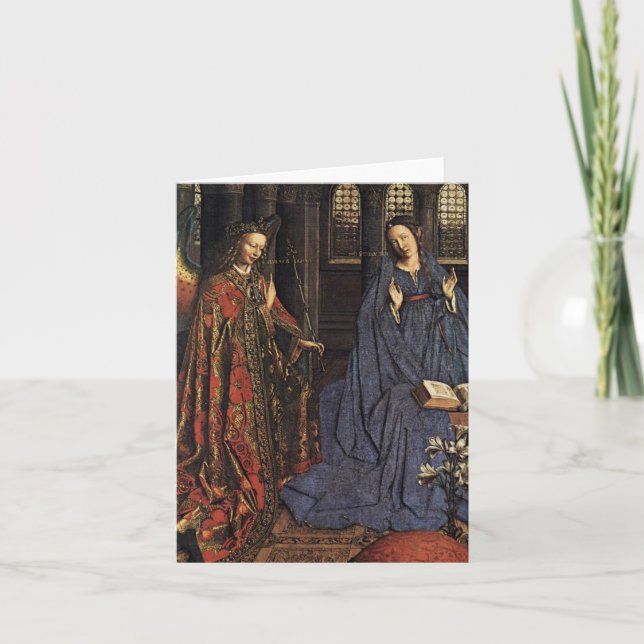 Cartão De Festividades The Annunciation by Jan van Eyck (Frente)