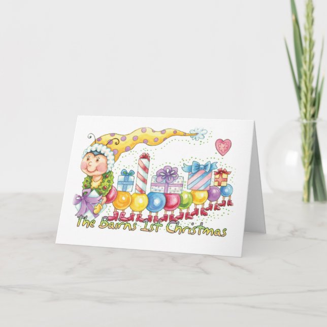 Cartão De Festividades The Bairns 1st Christmas - Cute Bairns Baby Card (Frente)
