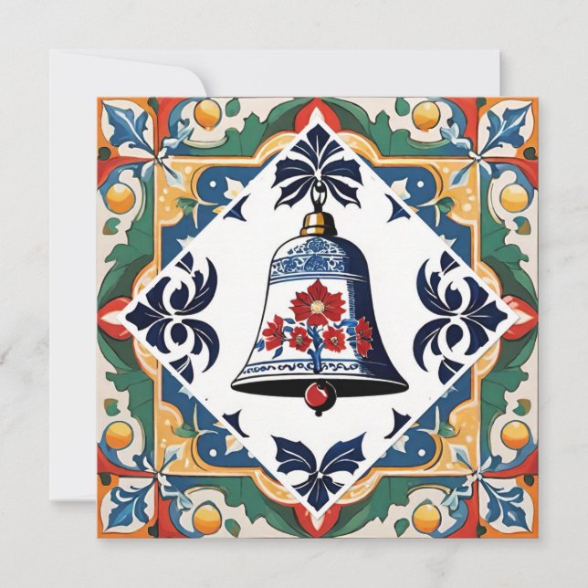 Cartão De Festividades The Christmas Bell in the Tropical Moonlight (Frente)