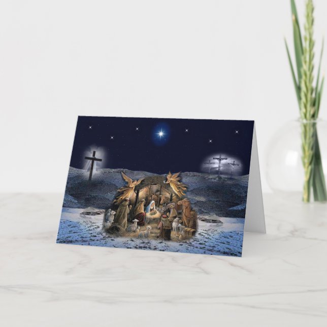 Cartão De Festividades The Christmas Story Greeting Card (Frente)