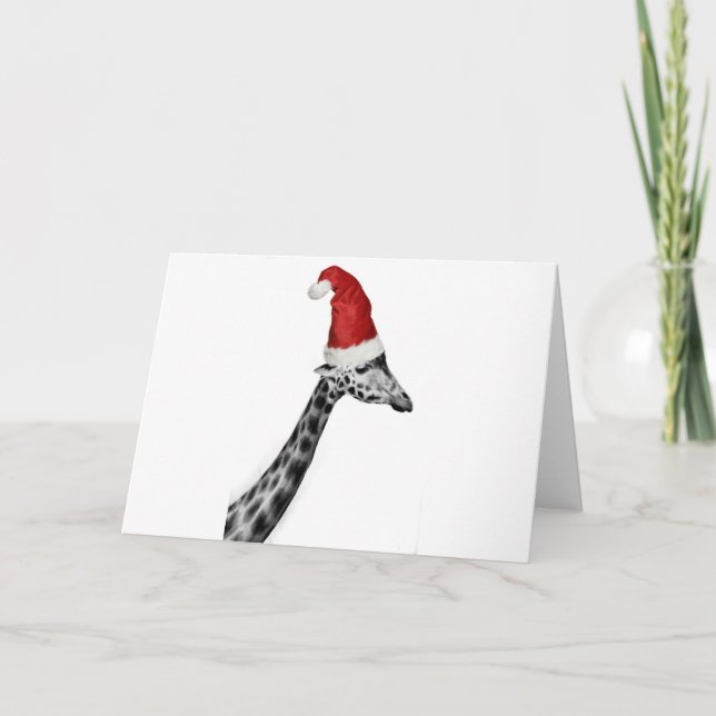 Cartão De Festividades The Elegance of the Christmas Giraffe (Frente)