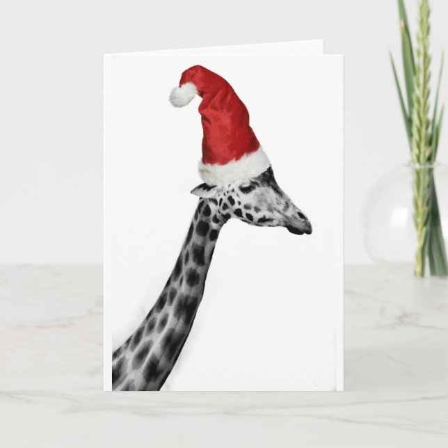 Cartão De Festividades The Elegance of the Christmas Giraffe (Frente)
