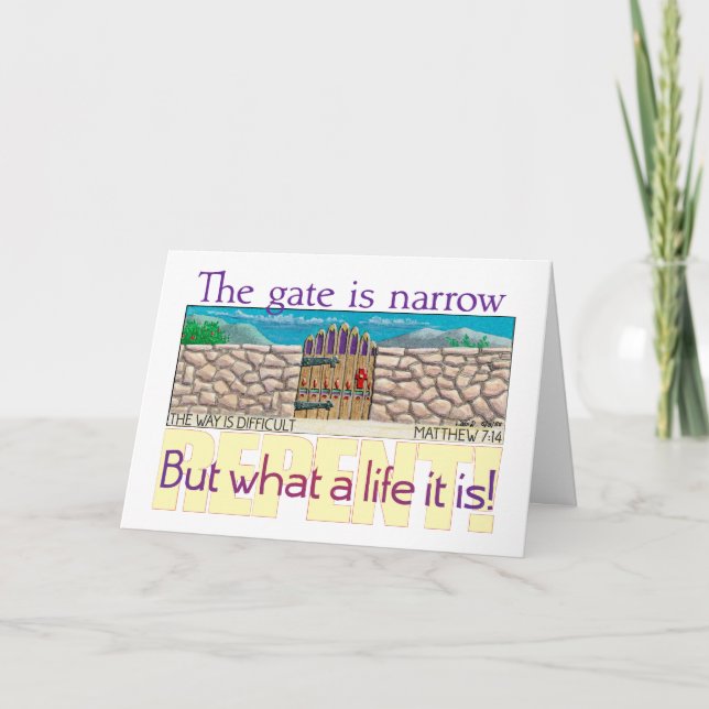 Cartão De Festividades The Gate is narrow (Frente)