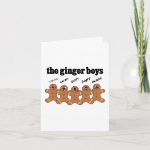 Cartão De Festividades "The Ginger Boys" Gingerbread Man Boy Band