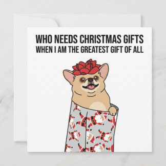 Cartão De Festividades "The Greatest Gift" – Funny Dog Christmas Card