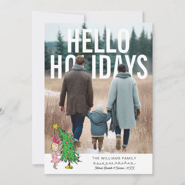 Cartão De Festividades The Grinch | Cindy Lou Who Personalized Photo (Frente)