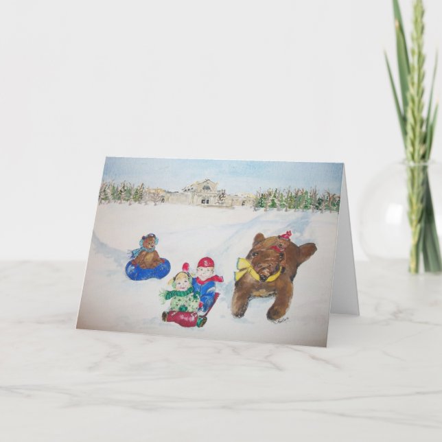 Cartão De Festividades The Holidays on Art Hill Christmas card (Frente)