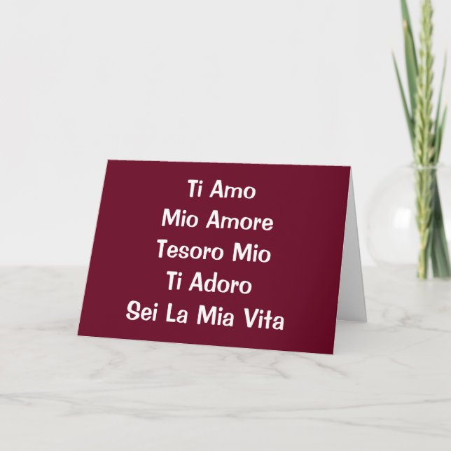 CARTÃO DE FESTIVIDADES THE MANY WAYS I LOVE YOU ITALIAN VALENTINE'S CARD (Frente)