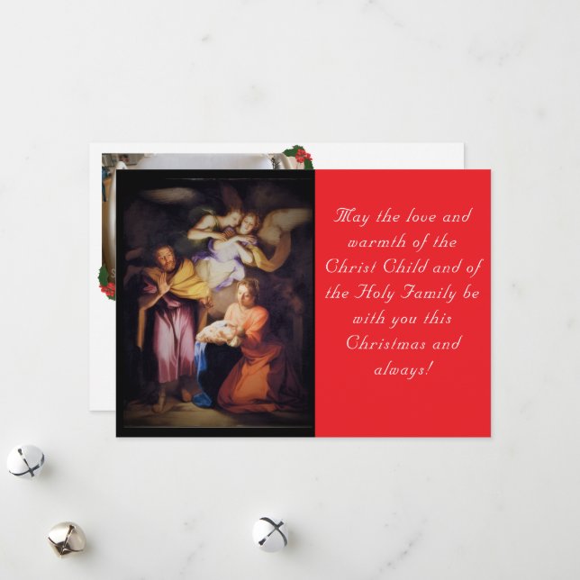 Cartão De Festividades The Nativity Christmas Photo (Frente/Verso In Situ)