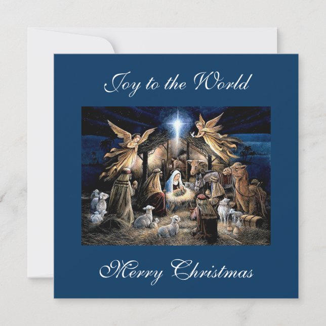 Cartão De Festividades The Nativity of Baby Jesus Christmas Greetings (Frente)