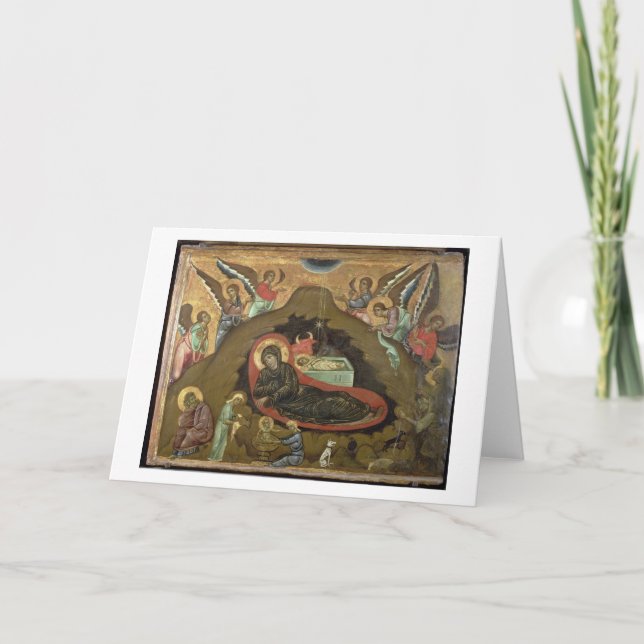 Cartão De Festividades The Nativity, (oil on panel) (Frente)