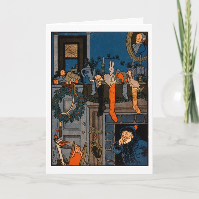 Cartão De Festividades The Night Before Christmas, by Denlow, 1903 (colou (Frente)