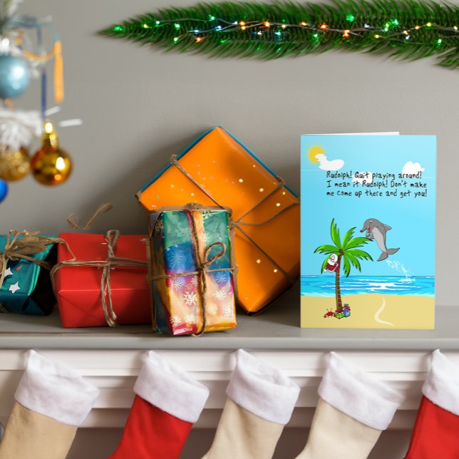 Cartão De Festividades the Red-Nosed Dolphin (Criador carregado)