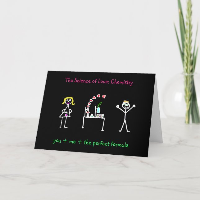 Cartão De Festividades 'The Science of Love:Chemistry' Card (Female-Male) (Frente)
