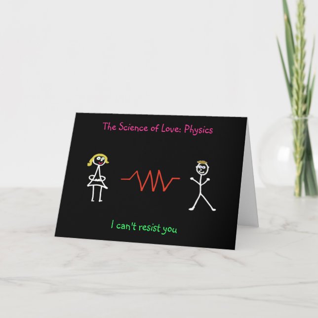 Cartão De Festividades 'The Science of Love:Physics' Card (Female - Male) (Frente)