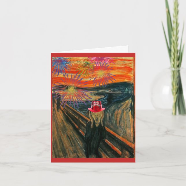 Cartão De Festividades The Scream, Happy New Year, Fine Art by Munch (Frente)