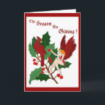 Cartão De Festividades The Season for Giving Card<br><div class="desc">ink drawing inspired by the quote "If instead of a gem,   or even a flower,   we should cast the gift of a loving thought  into the heart of a friend,   that would be giving as the angels give."</div>