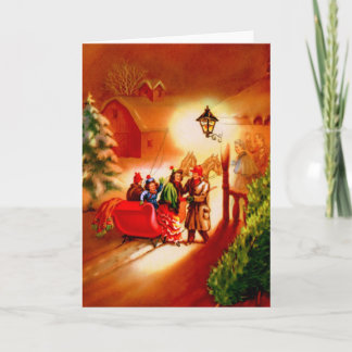 Cartão De Festividades The Sleigh Ride - Vintage Christmas Card