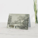 Cartão De Festividades The Snow Storm - Currier & Ives<br><div class="desc">Stylish vintage greeting card great for the holidays. The Snow Storm was published by Currier & Ives artist is unknown.</div>