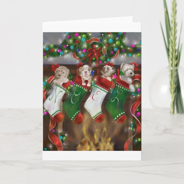 Cartão De Festividades The Stockings Were Hung (Frente)