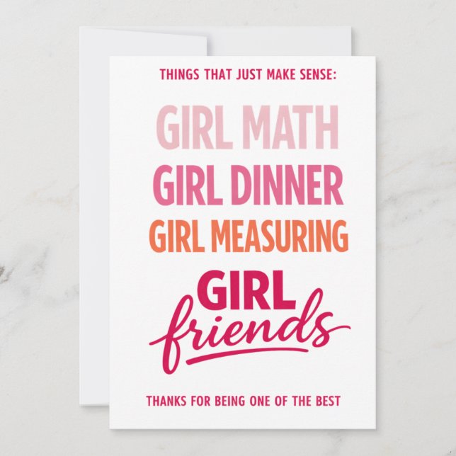Cartão De Festividades Things That Just Make Sense Friendship Card (Frente)