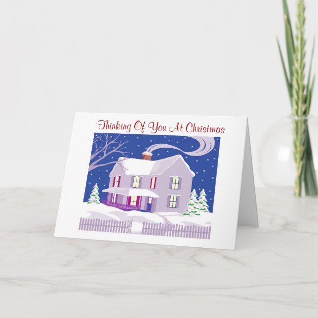 Cartão De Festividades Thinking Of You At Christmas - Greeting Card (Frente)