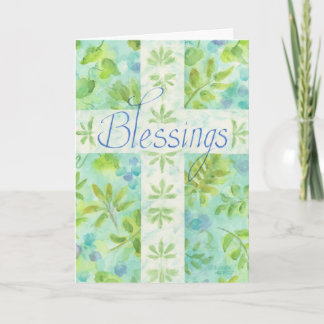 Cartão De Festividades Thinking of You Blue Cross Blessings Greeting Card