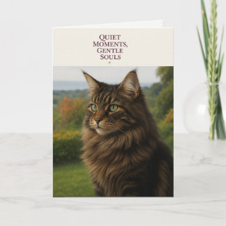 Cartão De Festividades Thinking of You Cat Card | Quiet Moments