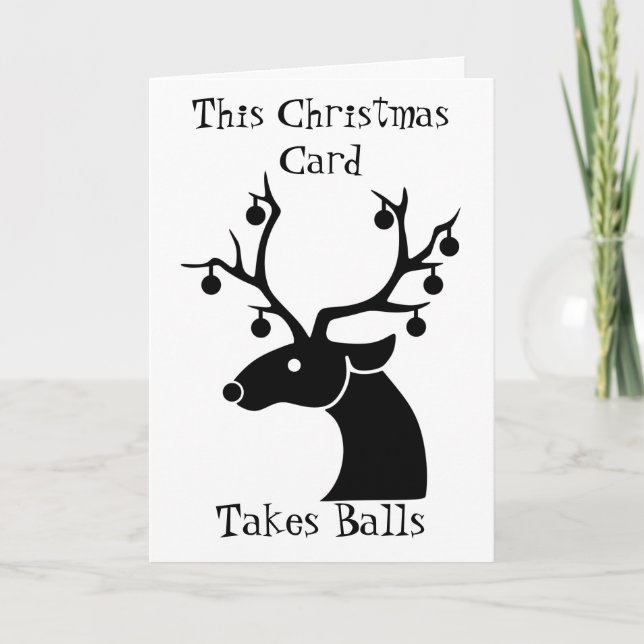 Cartão De Festividades This Christmas Card Takes Balls (Frente)