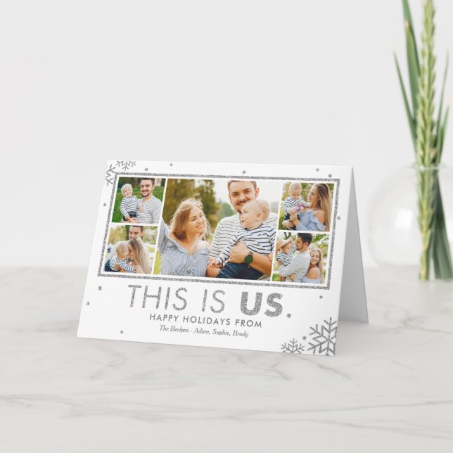 Cartão De Festividades This Is Us Holiday Greeting Cards Faux Silver (Frente)