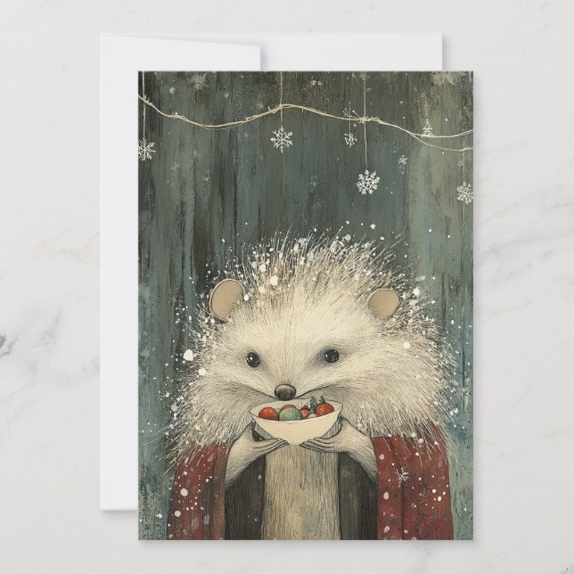 Cartão De Festividades Thistle the Hedgehog | Woodland Whimsy  (Frente)