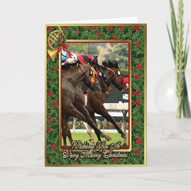 Cartão De Festividades Thoroughbred Racehorse Blank Christmas Card (Frente)
