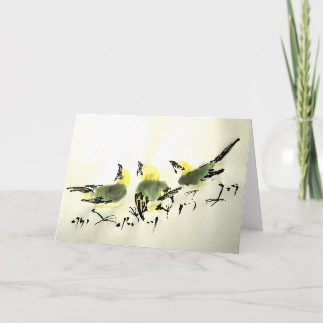 Cartão De Festividades Three Birds Card (Frente)