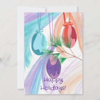 Cartão De Festividades Three Christmas Balls Holiday greeting cards