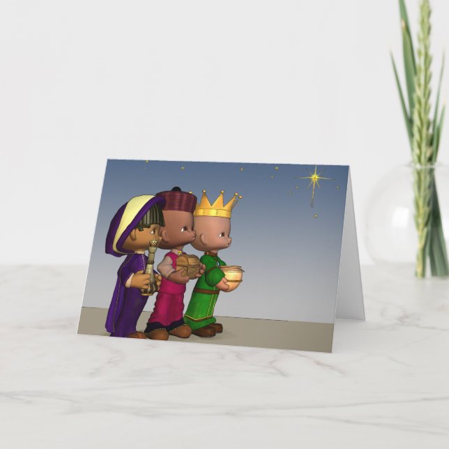 Cartão De Festividades Three Wise Men Christmas Card (Frente)