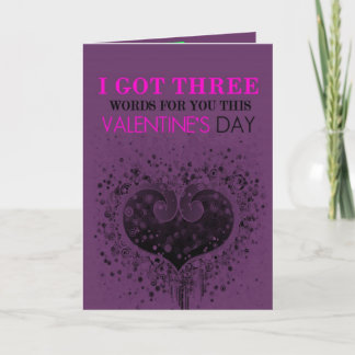 Cartão De Festividades Three Words Valentine's Day Card