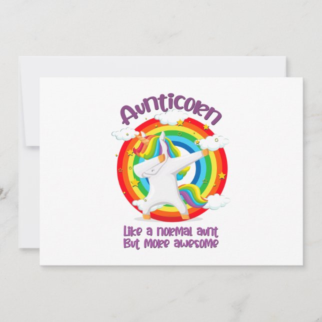 Cartão De Festividades Tia Como Uma Tia Normal Mas Mais Incrível (Frente)