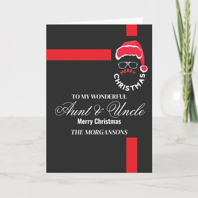 Cartão De Festividades Tia / Tio Feliz Natal (Frente)