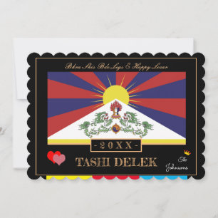 Cartão De Festividades Tibetan Losar & Tashi Delek - New Year /flag Tibet