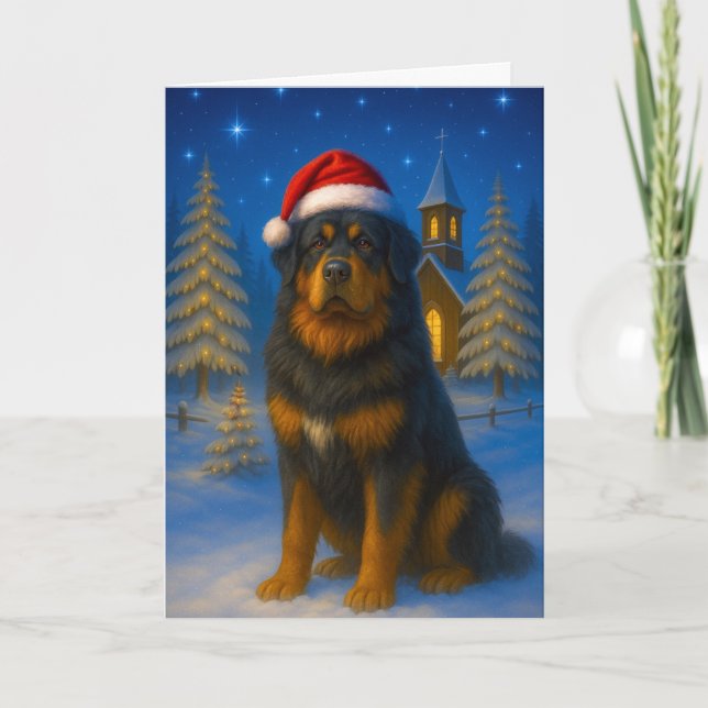 Cartão De Festividades Tibetan Mastiff Holiday Card (Frente)