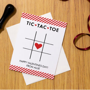 Cartão De Festividades Tic Tac Toe Dia dos Namorados, Kid Valentine