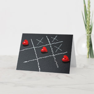 Cartão De Festividades Tic Tac Toe Heart Dia de os namorados