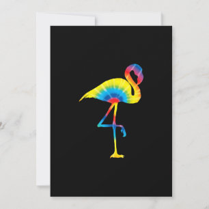 Cartão De Festividades Tie Dye Flamingo Rainbow Impressão Bird Animal Hi