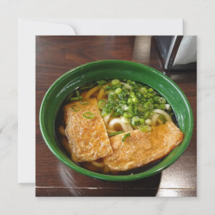 Cartão De Festividades Tigela de Sopa de Macarrão Japonês Kitsune Udon