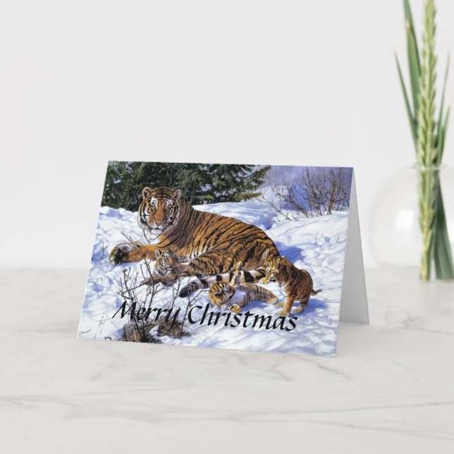 Cartão De Festividades Tiger Christmas Card (Frente)