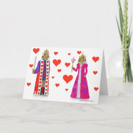 Cartão De Festividades Tiger King and Queen of Hearts