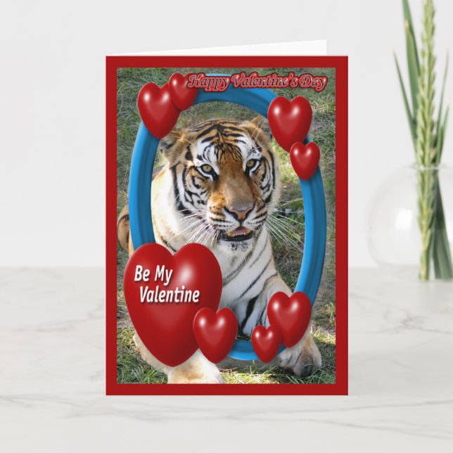 Cartão De Festividades Tiger Valentine Cards (Frente)