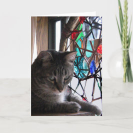 Cartão De Festividades Tigre do vitral